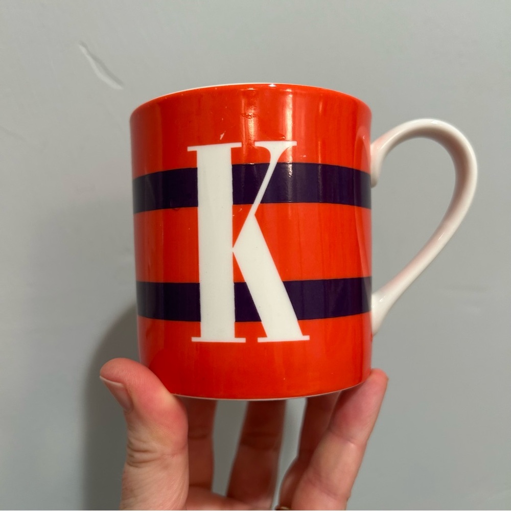 Kate Spade Lenox To The Letter Red and Purple Striped Mug with Initial “K” - Picture 4 of 7